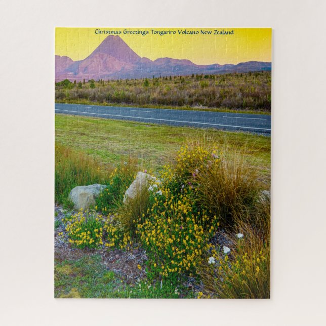 Quebra-cabeça Cartões de natal Tongariro Volcano Nova Zelândia (Vertical)