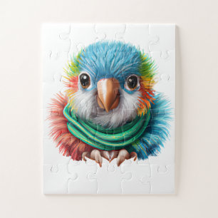 Quebra-cabeça Cartoon Adorável Fluffy Happy Baby Parrot