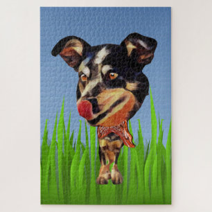 Quebra-cabeça Cartoon australiano Cattle Dog 1014 PC Quebra-cabe