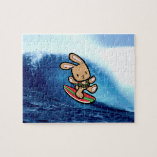 Quebra-cabeça Cartoon de Férias Bunny Surfing no Havaí