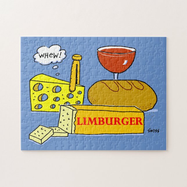 Quebra-cabeça Cartoon de queijo e vinho Engraçado Limburger (Horizontal)