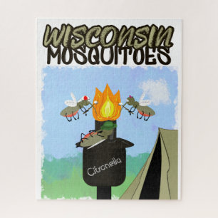 Quebra-cabeça Cartoon de Wisconsin Mosquitos - Camping de Tiki