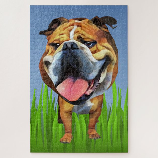 Quebra-cabeça Cartoon Engraçado Bulldog 1014 Piece Difícil Quebr (Vertical)