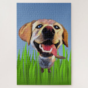 Quebra-cabeça Cartoon Engraçado Labrador Retriever 1014 Piece Qu