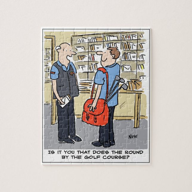 Quebra-cabeça Cartoon Golf Loving Postman (Vertical)