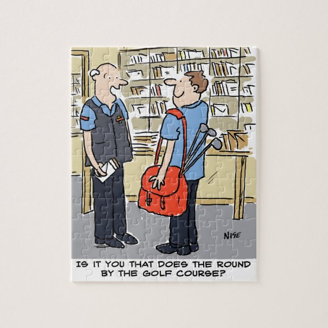 Quebra-cabeça Cartoon Golfer Postman ama Golf (Vertical)