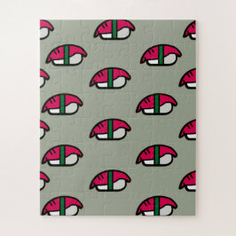 Quebra-cabeça Cartoon Kawaii Sushi, Arroz de Peixe e Algas Marin