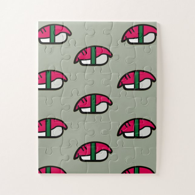 Quebra-cabeça Cartoon Kawaii Sushi, Arroz de Peixe e Algas Marin (Vertical)