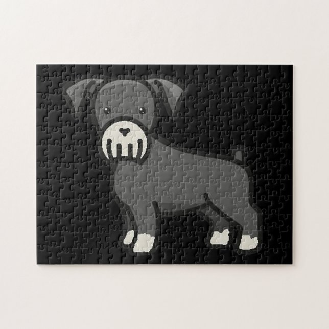 Quebra-cabeça Cartoon Miniatura Schnauzer Sal e Pepper (Horizontal)
