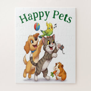 Quebra-cabeça Cartoon Pets Feliz