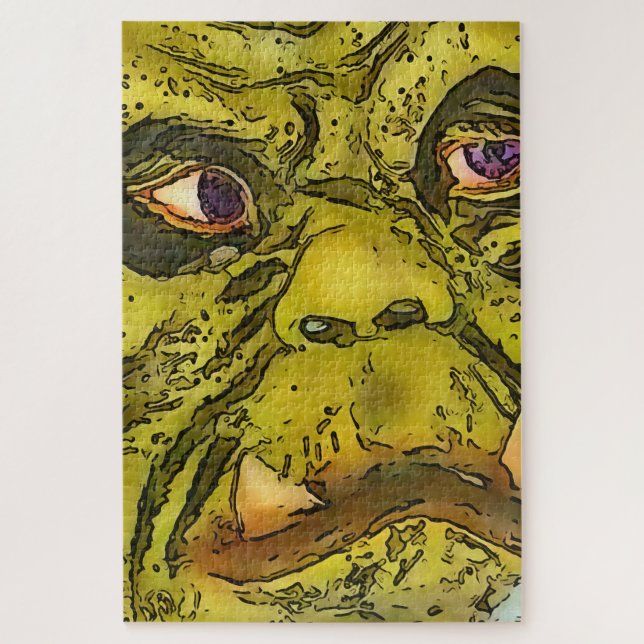 Quebra-cabeça Cartoon Preto Monstro da Tartaruga Cerrante (Vertical)