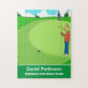 Quebra-cabeça Cartoon Putt de Golfer perdido