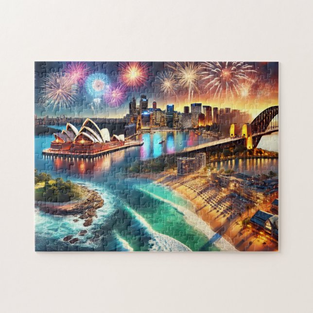 Quebra-cabeça Casa da Ópera de Sydney Fogos de Artifício Harbour (Horizontal)