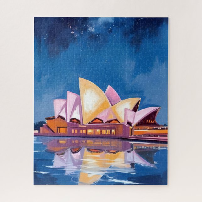 Quebra-cabeça Casa da Ópera de Sydney, Pintura da Austrália (Vertical)