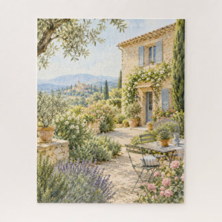 Quebra-cabeça Casa de Campo Provençal Francesa Aquarela
