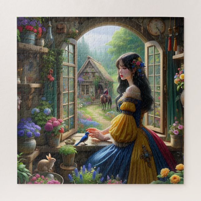 Quebra-cabeça Casa de Contos de Fadas Princesa Esperando por Seu (Vertical)