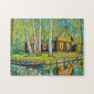 Quebra-cabeça Casa Impressionista do Spreewald junto a um Canal 