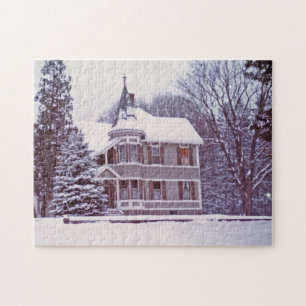 Quebra-cabeça Casa velha do Victorian no Natal