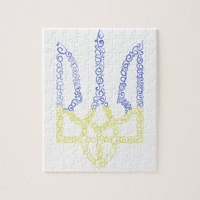 Quebra-cabeça Casaco da Ucrânia do modelo espiral tridente de ar (Vertical)