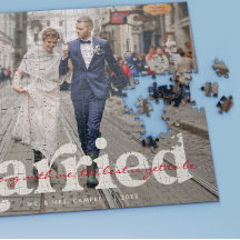 Casados | Foto de casamento personalizada de recém