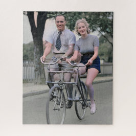 Quebra-cabeça Casal andando de bicicleta Malvern Star anos 1930