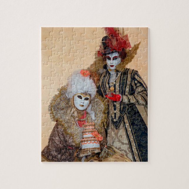 Quebra-cabeça Casal com Fantasia de Carnaval, Veneza (Vertical)