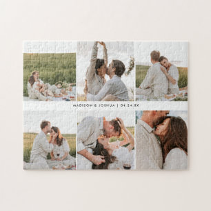 Quebra-cabeça Casal de Casamento de Colagem de 6 Fotografias Per