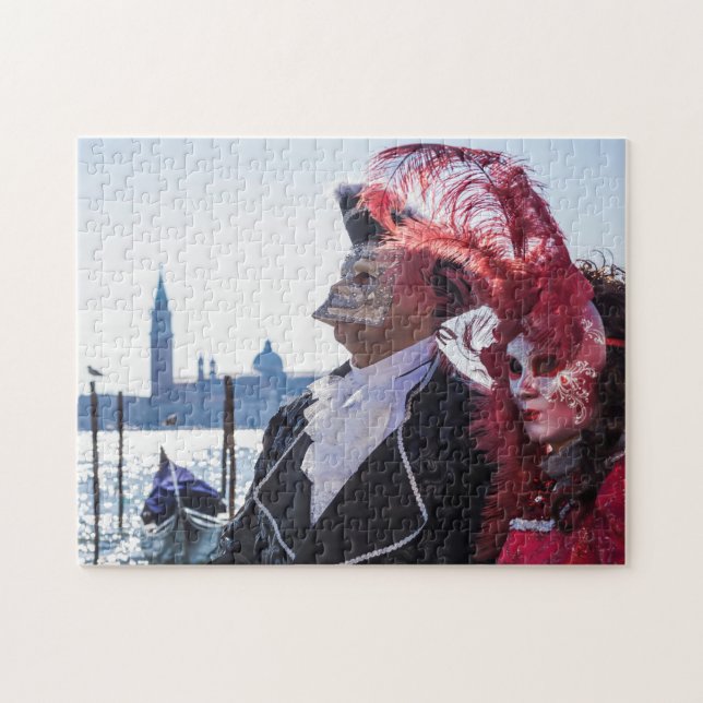 Quebra-cabeça Casal de máscaras de carnaval (Horizontal)