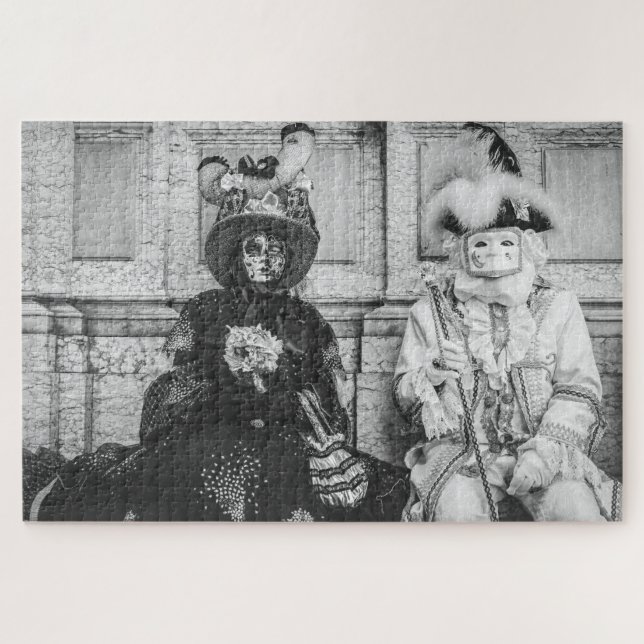 Quebra-cabeça Casal de máscaras de carnaval em Veneza (Horizontal)