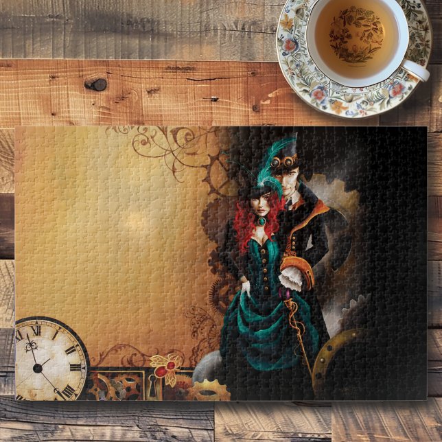 Quebra-cabeça Casal Elegante Steampunk Vitoriano Romance (Criador carregado)