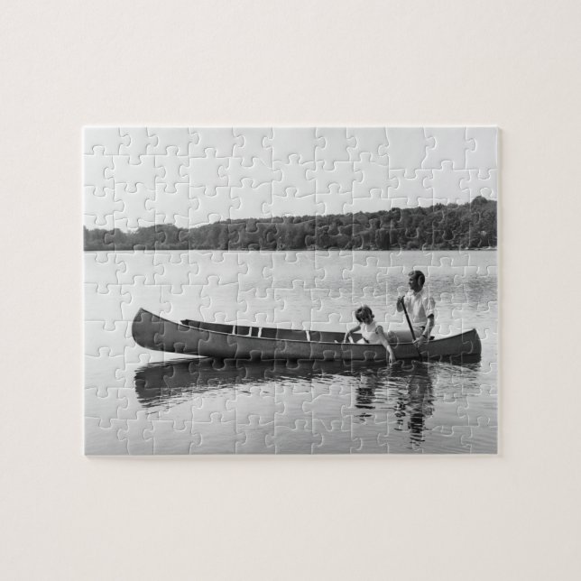 Quebra-cabeça Casal em uma canoa (Horizontal)