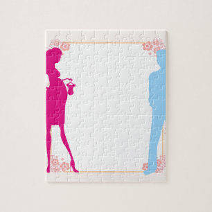 Quebra-cabeça casal esperando bebê