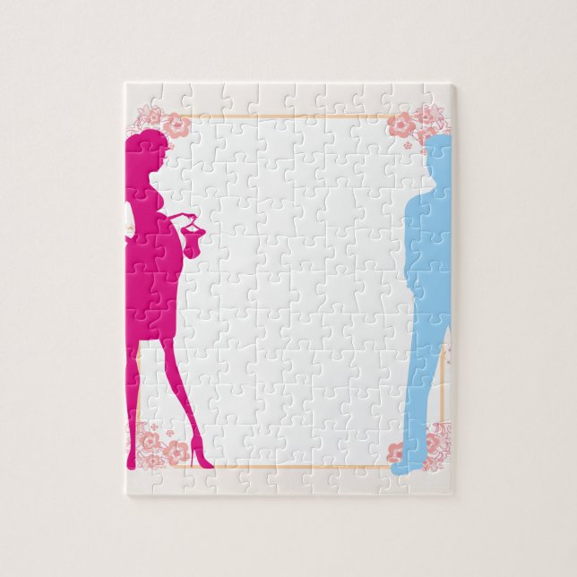 Quebra-cabeça casal esperando bebê (Vertical)