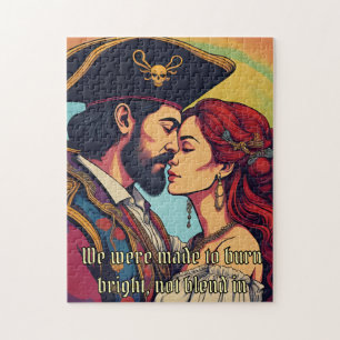 Quebra-cabeça Casal Psicodélico Pirata - Romance Negrito