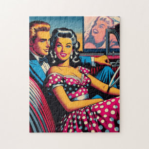 Quebra-cabeça Casal retroativo em carro na unidade em filme