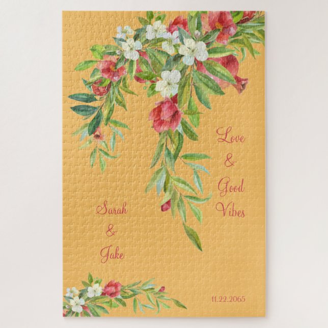 Quebra-cabeça Casal Tuscan Personalizado Amor e Bom (Vertical)