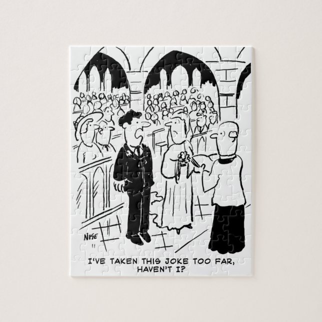 Quebra-cabeça Casamento - Cartoon de Piada Prática de Bridegroom (Vertical)