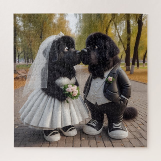 Quebra-cabeça Casamento de newfs (Vertical)