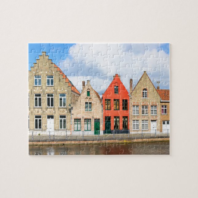 Quebra-cabeça Casas antigas de Bruges, Bélgica (Horizontal)