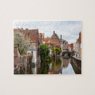 Quebra-cabeça Casas antigas de Bruges, Bélgica