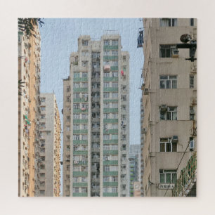 Quebra-cabeça casas, arranha-céus, hong kong, quebra-cabeça, cid
