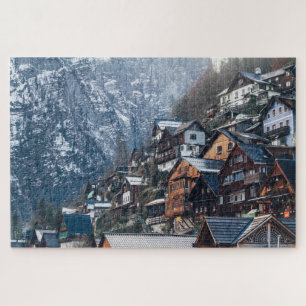 Quebra-cabeça Casas Construídas na Montanha Snowy