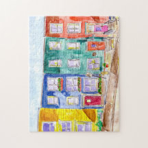 Casas de Linha Coloridas Ilustração de Cores de Ág