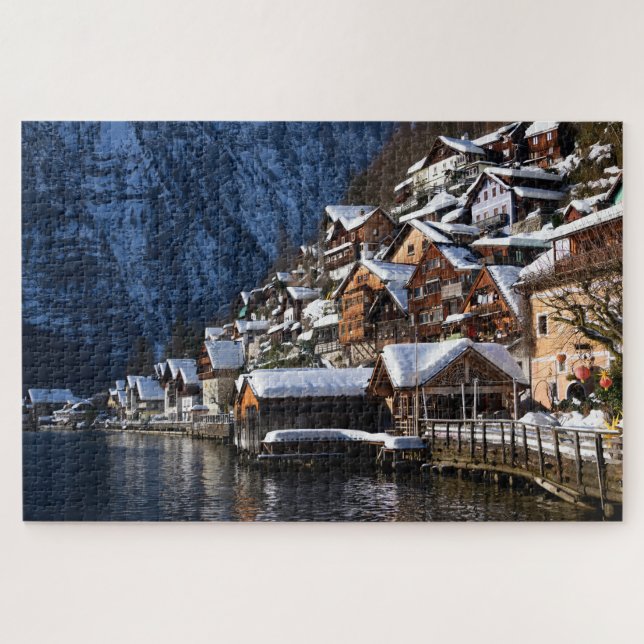 Quebra-cabeça Casas de madeira ao largo de Hallstatt, Áustria (Horizontal)