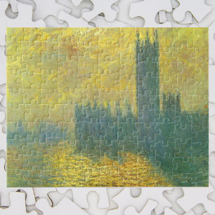 Quebra-cabeça Casas do Parlamento, Stormy Sky, por Claude Monet