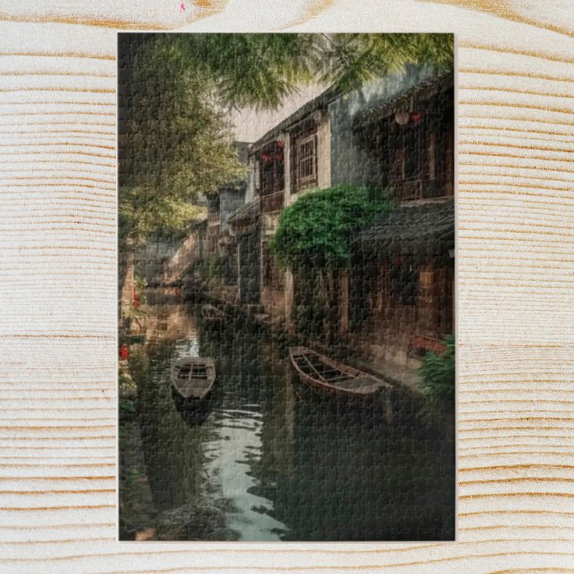 Quebra-cabeça Casas em um Canal em Lijiang (Homes on a Canal in Lijiang Jigsaw Puzzle)
