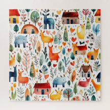 Casas vermelhas e casas Folha de Papel