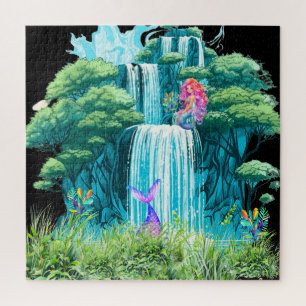 Quebra-cabeça cascata com sereias