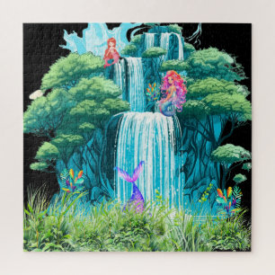 Quebra-cabeça cascata com sereias