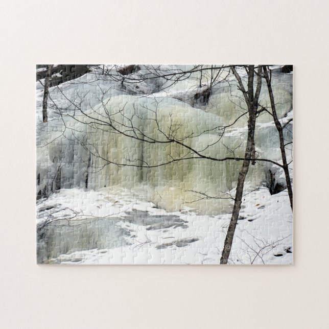 Quebra-cabeça Cascata congelada, amarela (Horizontal)